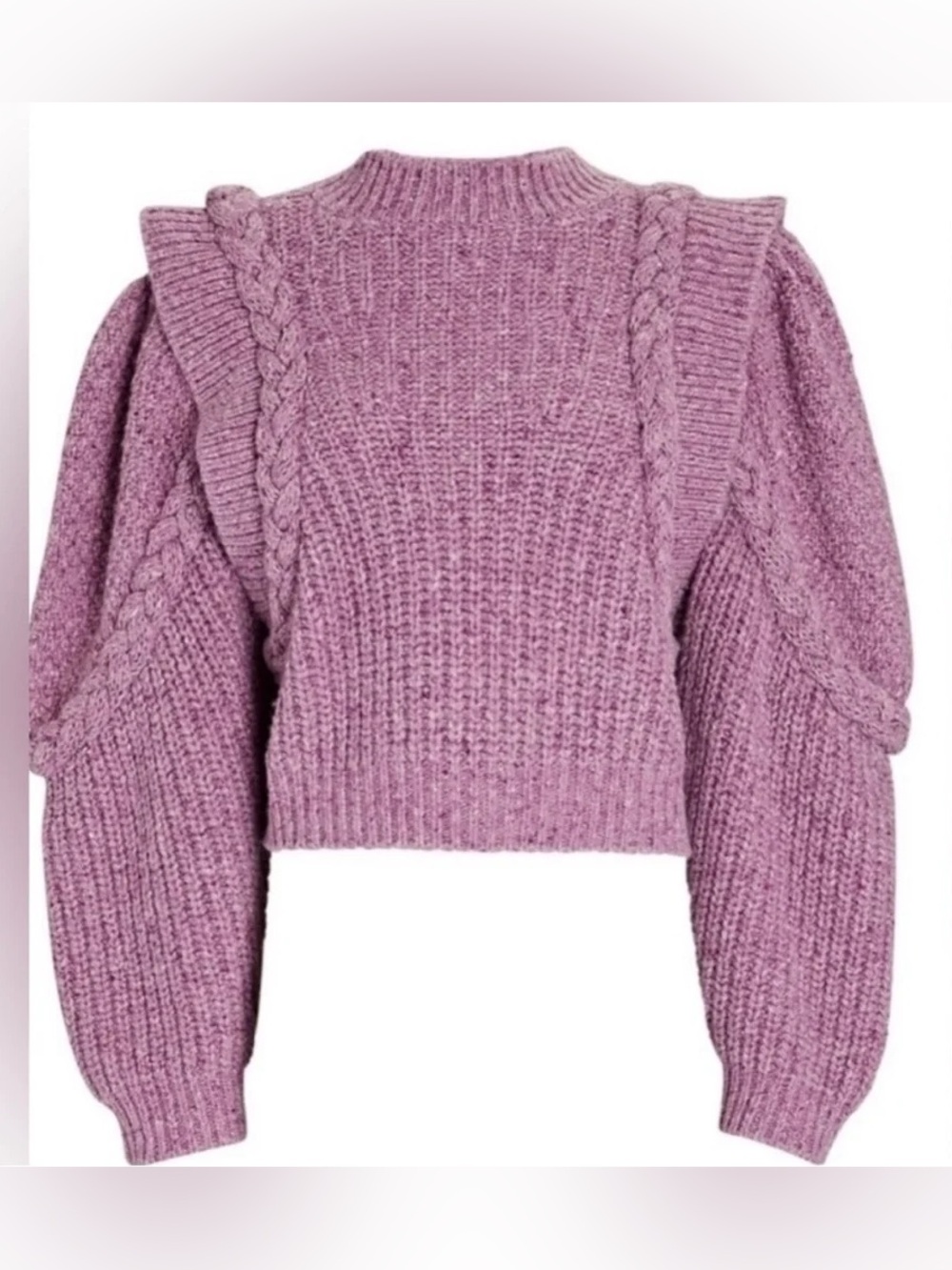 Sea New York Purple Wool Cable Knit Sweater